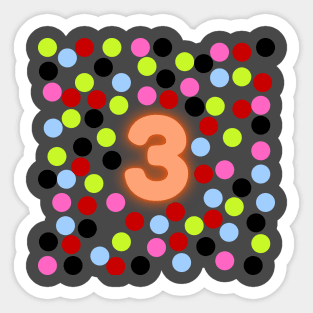 3 Number Sticker